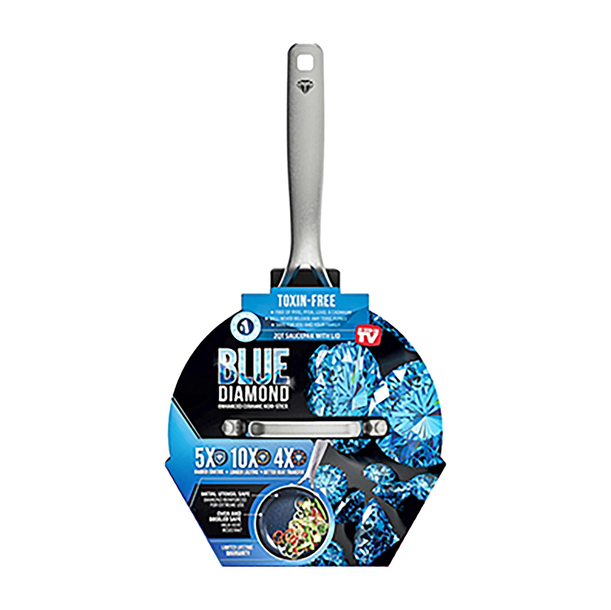 MsMk Frying pans nonstick with lid Blue, 10-inch Durable skillet, Titanium  and Diamond Non Stick Non-Toxic Coating From USA, Even Heating, Easy