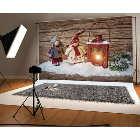 Image of MOHome Christmas Backdrop 7x5ft Photography Background Dolls Candles Winter Snow Pine Twigs Wood Plank Festival Celebration Children Baby Kids Photos Video Studio Props