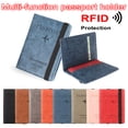 thumbnail image 2 of EXTERIOR multifunción titular de pasaporte Ultra-delgado cubierta de viaje caso pasaporte bolsa portátil titular de la tarjeta de crédito cuero paquete de documentos RFID cartera/Multicolor, 2 of 4