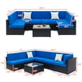 thumbnail image 2 of Fully Equipped Weaving Rattan Sofa Set with 2pcs Middle Sofas & 4pcs Single Sofas & 1 pc Coffee Table Black Embossed - Woven Rattan, 2 of 2