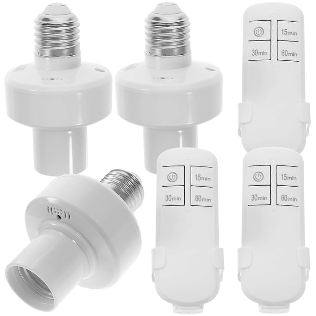 Remote Control Light Socket Wireless Switch 3Pcs Light Timer for Indoor