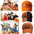 thumbnail image 6 of Halloween Hat Sunshade Baseball Hat Outdoor Printed Embroidery Scary Pumpkin Face Cap Adjustable Cap, 6 of 6