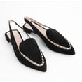 thumbnail image 4 of Cecelia New York Cleo Embellished Elasticized Slingback Pointed Toe Flats BLACK (BLACK, 8), 4 of 6