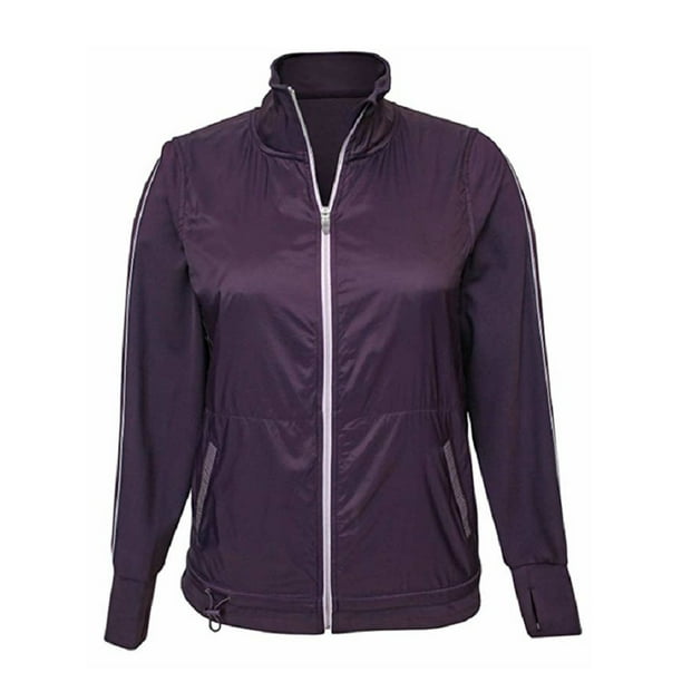 Tangerine Tangerine Womens Size Small Active Stripe Jacket Plum