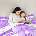thumbnail image 5 of jejeloiu Cartoon Bowtie Loves Twin Comforter Sets,Purple Striped Lines Bedding Set For Girl Reversible 2-Piece, 5 of 8