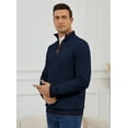 thumbnail image 2 of Pullover Sweaters for Men Quarter-Zip Long Sleeve Solid Casual Knit, 2 of 9