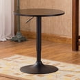 Belham High Pub Round Adjustable Height Bar Table with Tall Metal Circle Base in Black - Walmart.com