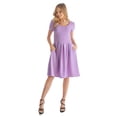 thumbnail image 3 of Womens Scoop Neck Knee Length Pleated Pocket Dress, 3 of 9