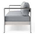 thumbnail image 6 of Lounge Sofa, Aluminum, Metal, Steel, Silver Grey Gray, Modern Contemporary Urban Design, Outdoor Patio Balcony Cafe Bistro Garden Furniture Hotel Hospitality, 6 of 10