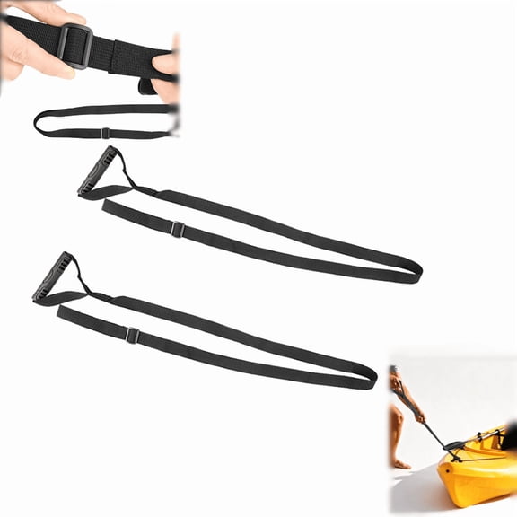 2 Pack Kayak Carry Handles, 61.6 Inch Heavy-Duty Adjustable Towing Rope, Non-slip Dragging Assist Strap, Kayak Accessories for Outdoor Boating
