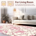 thumbnail image 2 of ODIKA 4'x6' Machine Washable Non-Slip Area Rug, Ivory Pink Abstract Blossom High Traffic Rug, Pink, 360309, 2 of 7