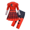 thumbnail image 2 of Combinaisons de Costume Rouges pour Fille, Robe Rouge à Enfiler et Pantalon, Déguisement d'Halloween pour 3-12 Ans, avec Perruque, 2 of 7
