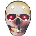 thumbnail image 3 of Northlight Lighted Skull Halloween Decoration - 7" - Warm White Lights - Black and Red, 3 of 9