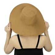 Women's Summer Lady Floppy Straw Hat Sun Beach Fashion Cap Bow Foldable Wide Brim