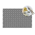 thumbnail image 4 of YFYANG Washable Heat-Resistant Placemats, 70% PVC/30% Polyester, Black and White Stripes Kitchen Table Mat, 12" x 18" 1 Piece, 4 of 6