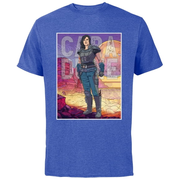 Star Wars The Mandalorian Cara Dune Painting - Short Sleeve Cotton T-Shirt for Adults - Customized-Royal Heather