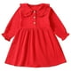 thumbnail image 1 of Odeerbi Niñas Cuello Peter Pan Vestido de Algodón Primavera Otoño Vestido de Manga Larga 0-3 Años Niñas Cuello Redondo Sólido, 1 of 9