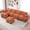 Orange, variant on Homefun Modular Cloud Corduroy 3-Seat Sofa with Storage Footstool Deep Seat Comfy for Living Room,Dark Gray