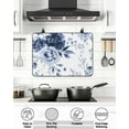 thumbnail image 5 of Stove Top Covers for Electric Stove 28.5x20.5 Inches, Blue Floral Art Heat Insulation Fireproof Glass Cooktop Protector, Watercolor Botanical Spring Flowers Countertop Stovetop Cover for Kitchen, 5 of 8