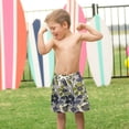 thumbnail image 4 of FORMRS Boys Swim Trunks Quick Dry Mesh Liner Boardshorts Sizes XS-XL, Green Floral, 4 of 7