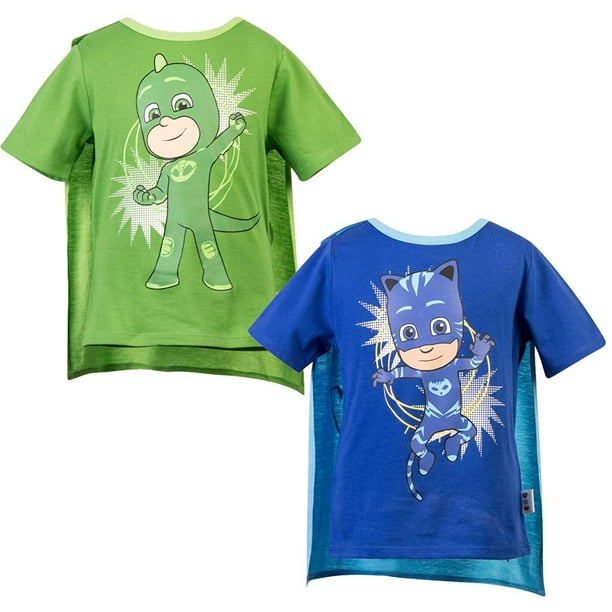 PJ Masks Short Sleeve TShirt 2 Pack of PJMASKS Catboy & Gekko Short