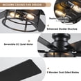 thumbnail image 4 of Ventilador de Techo Hounberi 132 cm con Motor DC Reversible de 6 Aspas en Negro, 4 of 9