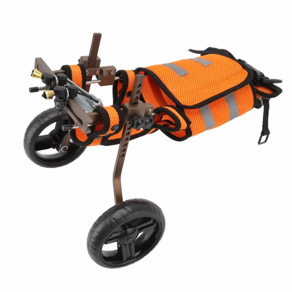 Fauteuil Roulant pour Petit Chien, Chariot Ajustable en Alliage d'Aluminium pour Réhabilitation des Pattes Arrière, avec Bandes Réfléchissantes et Crochet, pour Animal Blessé 4-9KG