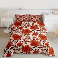 thumbnail image 2 of Feelyou Wheat Red Flower Bedding Comforter Set for Adult, Retro French Floral Twin Comforter Sets, Countryside Theme Reversible Bedding Set, Lightweight Room Decor, 2-Piece, 2 of 8