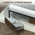 thumbnail image 5 of LUCKLIFE King Bed Frame with 2 Storage Drawers, Power Outlets, 2-Tier Storage Headboard&LED, Brown, 5 of 9