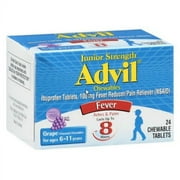 Advil Junior Strength Ibuprofen 100 mg Chewable Tablets, Grape - 24 Ea