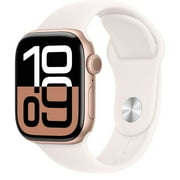 Apple Watch Series 10 GPS + Cellular 42mm Rose Gold Aluminum Case with Light Blush Sport Band - S/M