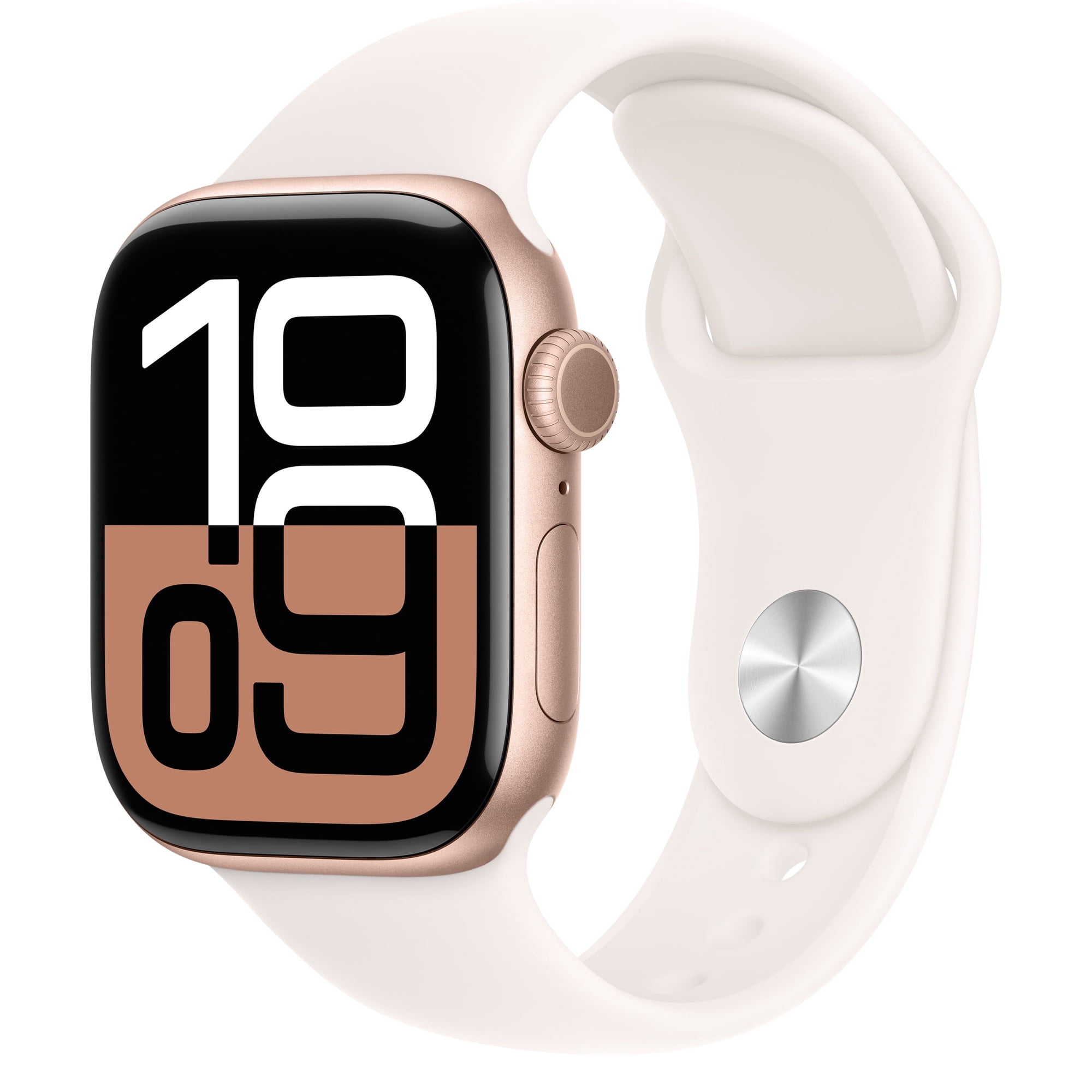 Apple Watch Series 10 GPS + Cellular 42mm Rose Gold Aluminum Case with Light Blush Sport Band - S/M