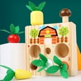 thumbnail image 4 of Tire de la zanahoria,Kids Toddler Simulación de madera Tire de la zanahoria Juguete,Tirar de la forma de zanahoria Juegos cognitivos Juguete cognitivo,Puzzle de madera Farm Carrot Toys Boys, 4 of 9