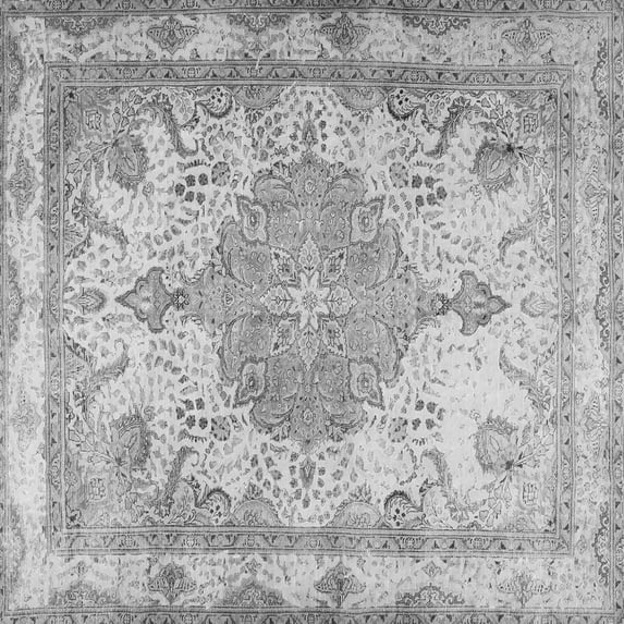 Ahgly Company Indoor Square Persian Gray Traditional Area Rugs, 7' Square