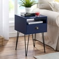 thumbnail image 4 of VECELO Set of 2 Nightstand with Drawer and Open Shelf, Modern Side Table for Living Room/Bedroom/Office, Dark Blue, 4 of 8