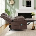 thumbnail image 2 of Massage and lumber heat Recliner Lounge with Remote Control,SEGMART PU Leather Rocking Chair w/Padded Seat Backrest,Side Pockets and Cup Holders for Home,Lounge, Psychotherapy Room, 2 of 11