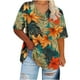 thumbnail image 4 of Camisetas Casuales de las Mujeres Más Tamaño V-Cuello Impresión Manga Corta Color Sólido Base de Verano Superior, Ligero para Diario, 4 of 9