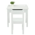 thumbnail image 2 of Flip Top Kids Table and Chair Set, White P2-Grade MDF Activity Desk with Storage Compartment, Ergonomic Study Play Set for Bedroom Playroom Age 3+, 2 of 9