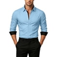 thumbnail image 5 of Jovrlynd Men's Dress Shirts Long Sleeve Button Down Collared Casual Business Office Shirts, S-2XL, 5 of 7