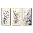 thumbnail image 2 of Designart "Grey White Tree Graphite II" Landscape Trees Framed Wall Art Set Of 3 - Grey Trees Frame Gallery Set For Office Decor, 2 of 7