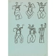 thumbnail image 2 of Henri Gaudier-Brzeska 14x18 Gold Ornate Wood Frame and Double Matted Museum Art Print Titled - Six Studies of Dancing Figures (1910 - 1915), 2 of 4