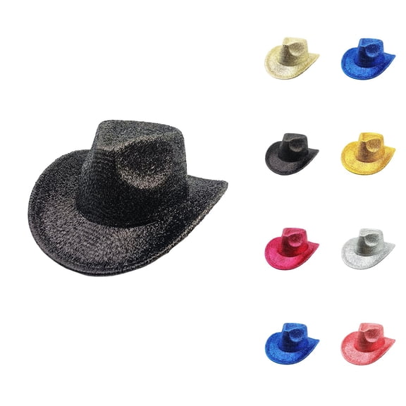 Glitter Sequin Western Cowboy Hats for Men Women Sparkly Cowgirl Hat for Music Festival Party Stage Performance