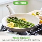 GreenLife 16 Piece Nonstick Cookware Set, Soft Grip Non-Toxic, Dishwasher Safe, Taupe
