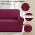 thumbnail image 5 of HUGNEO 1 Piece Stretch Sofa Cover, Jacquard Slipcover with Elastic Bottom, Washable & Pet Friendly Furniture Protector for Loveseat, Wine Red, 5 of 11