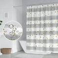 thumbnail image 3 of Grey and White Stripes Shower Curtain for Bathroom Abstract Lines Gold Spots Shower Curtain Waterproof Polyester Fabric Modern Art Aesthetics Home Decor Bath Curtain with Hooks, 36x72 Inch, 3 of 6