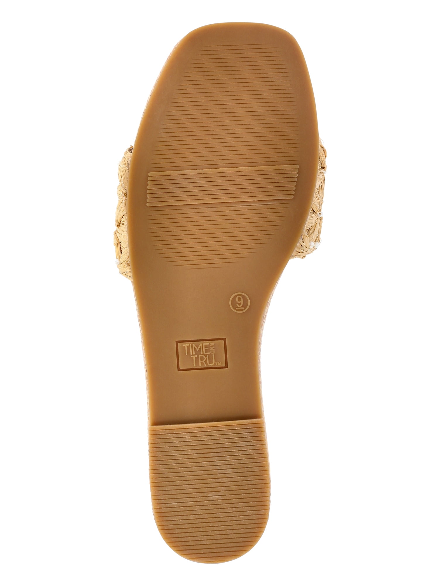 Time and Tru Women's Raffia Slide Sandals