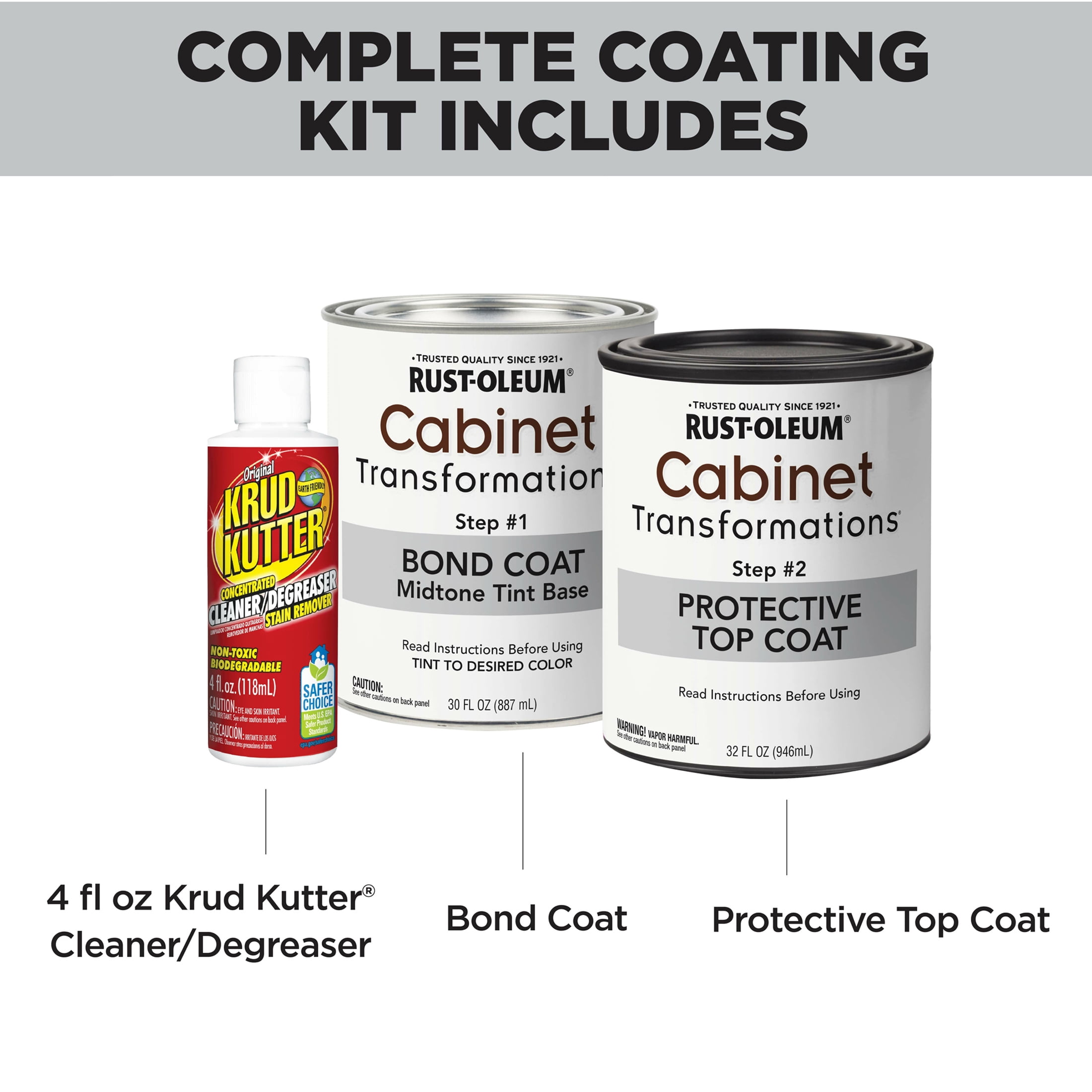 Dolphin, Rust-Oleum Cabinet Transformations Satin Coating Kit-37467914T, Quart