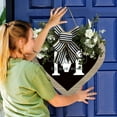 thumbnail image 4 of Rovga Last Name Heart Shaped Front Door Sign Wreath Front Door 26 Letter Farmhouse Wreath With Wreath Spring Wreaths Hanging Board For Homes Restaurants Shops M 30*30Cm, 4 of 5