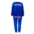 thumbnail image 3 of LovelyWholesale Long Sleeve Round Neck Letter Print Oversized Women's Tracksuit Set, 3 of 6