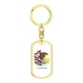 thumbnail image 4 of Illinois State Flag Keychain Dog Tag Stainless Steel or 18k Gold, 4 of 16